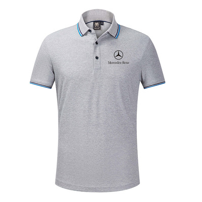 2022 Polo Mercedes Benz Coton Mercerisé Col Contrasté Slim Fit Homme